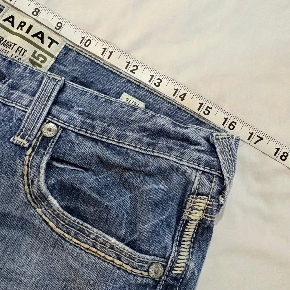 Ariat M5 Mens Straight Fit Straight Leg Jeans 34x34 Medium Wash Contrast Stitch